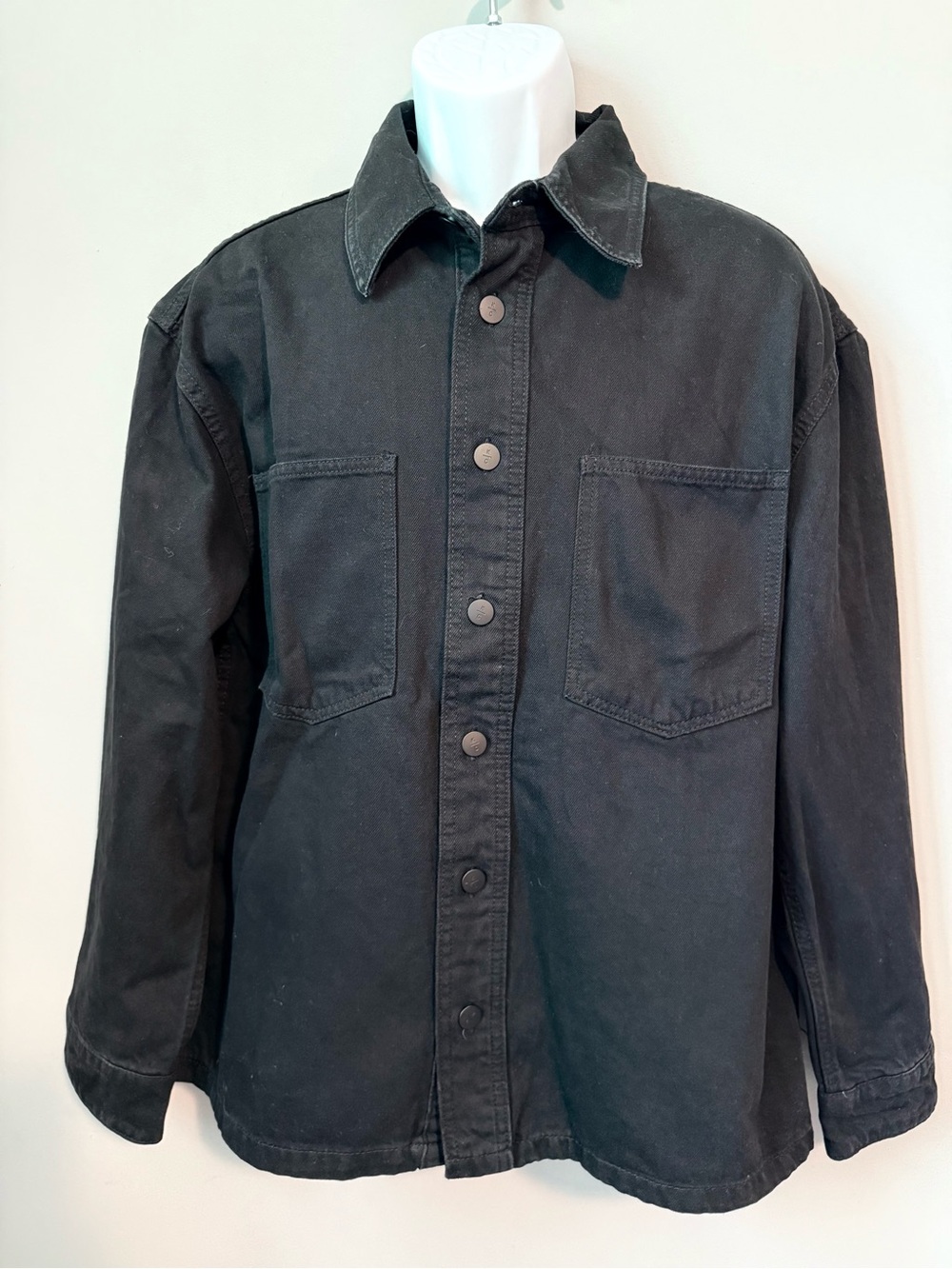 Kenneth Cole New York Black Denim Shirt Jacket